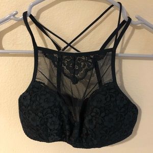 High necked lace bralette